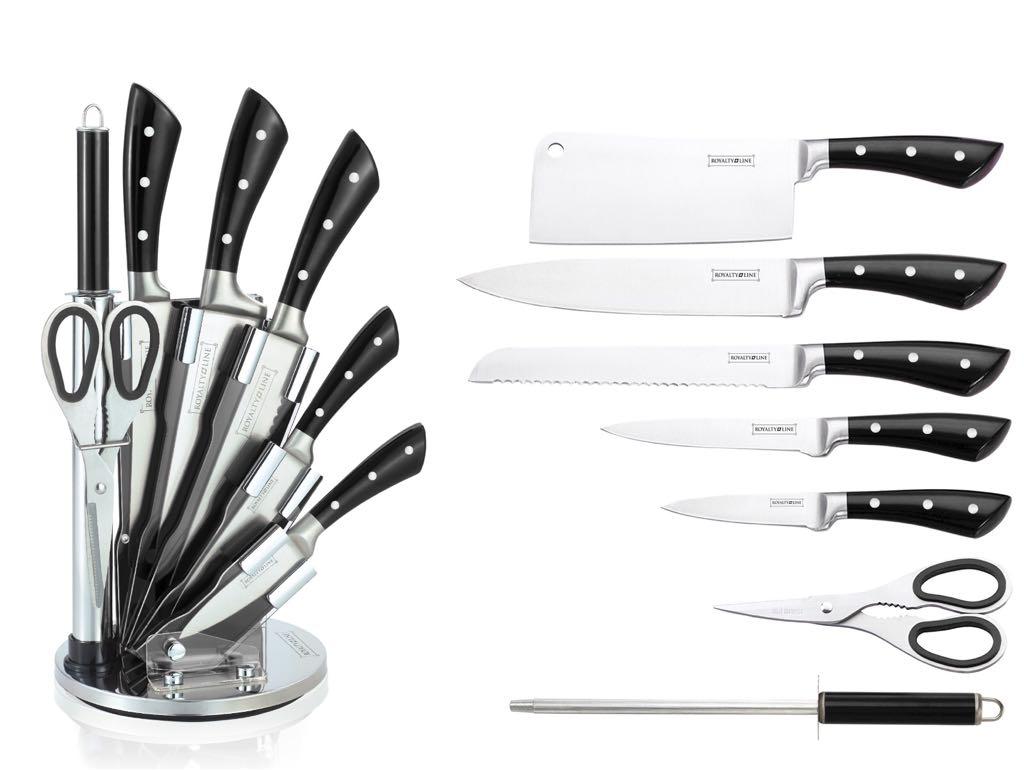 Набор ножей Royalty Line на подставке 9 предметов (RL-KSS811)