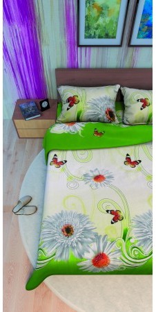 Постельное белье Leleka-Textile Ранфорс 145х210 Зеленое Полуторные