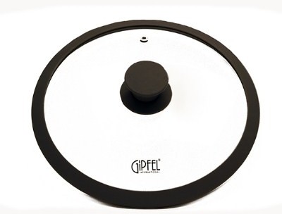 Крышка стеклянная Gipfel 28 см силиконовый обод (1032)