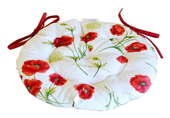 Подушка для стула Прованс Маки Living D-40 см Красная (.001038)