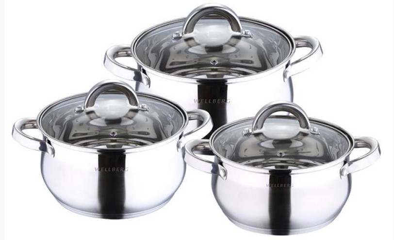 Набор кастрюль Wellberg 6 предметов (WB-1410)