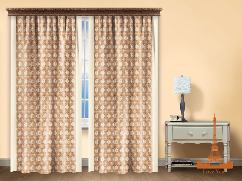 Штора Love you Муза Полиэстер 200х270 см 2шт Коричневая