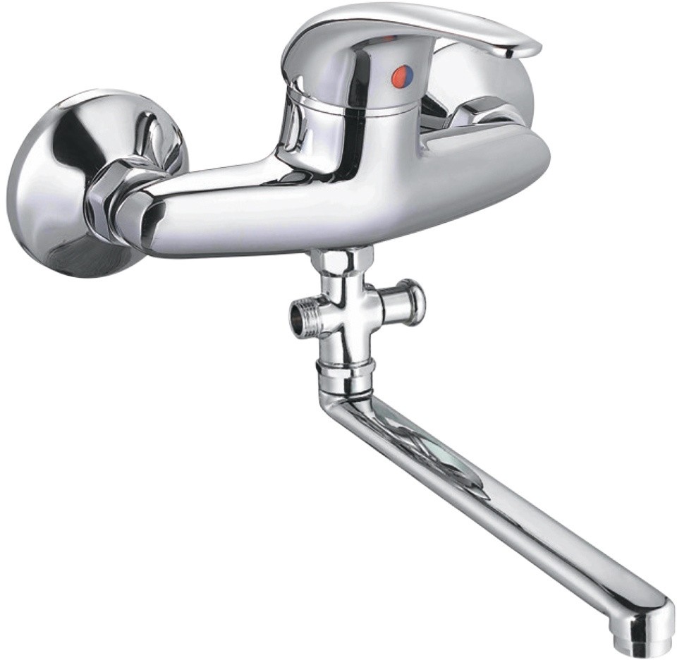 Смеситель для ванны Tau TN D35 гусак прямой 350мм дивертор выносной картриджный (TN-3C242C)