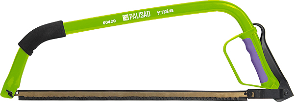 Пила лучковая PALISAD 530 мм, двухкомпонентная рукоятка, защитная кулиса (60420)