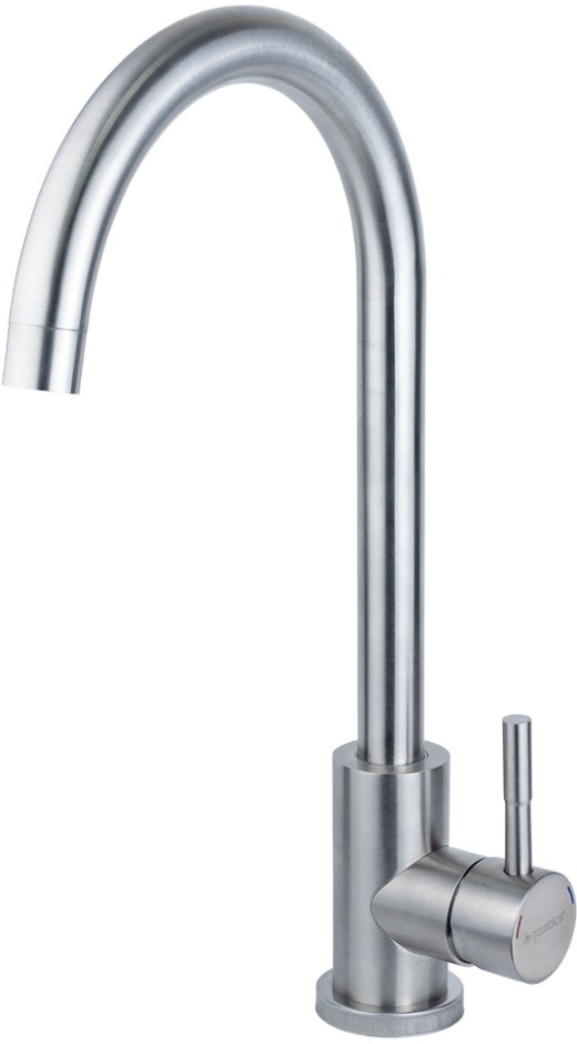 Смеситель для кухни Aquatica KT D35 гусак ухо на гайке SS (KT-4B170P)