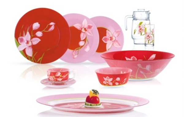 Сервиз столовый Luminarc Red Orchis 46 предметов (N4828)
