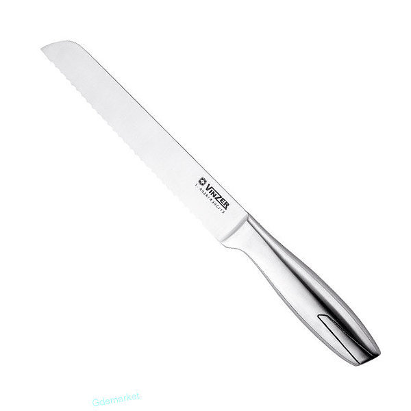 Кухонный нож Vinzer для хлеба 203 мм Silver (89317)