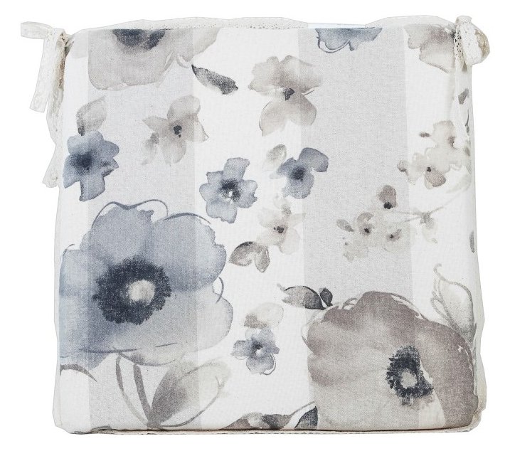 Подушка для стула Прованс Flowers 40x40 см Серая с мережкой (.003696)
