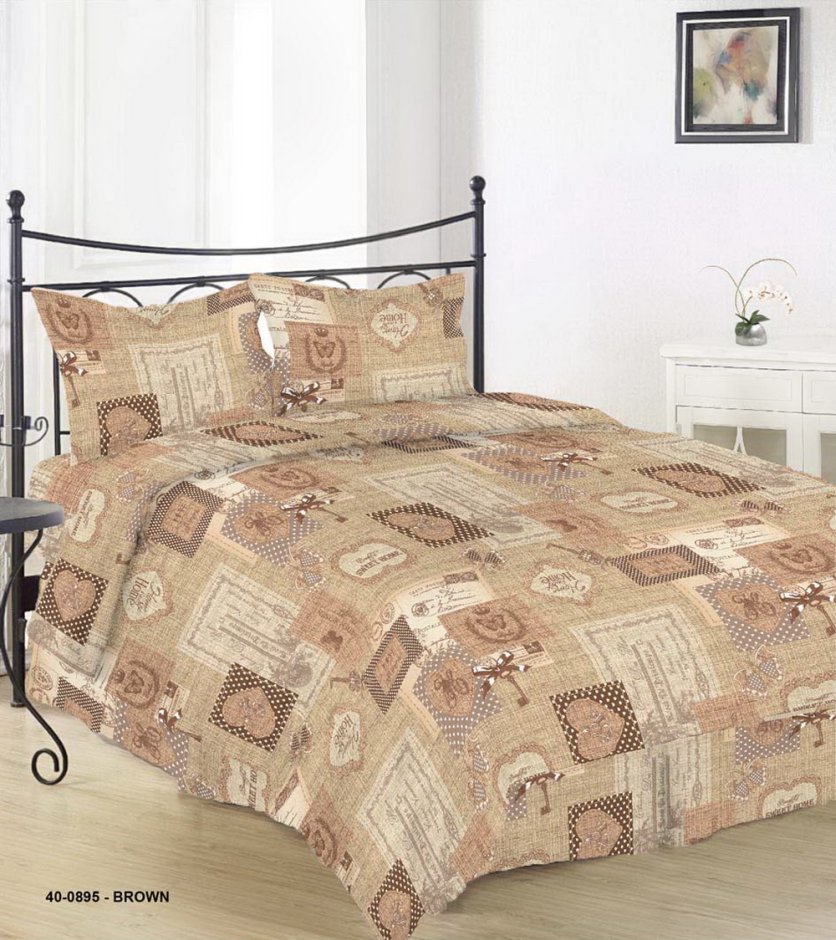Комплект постельного белья Руно 143х215 см 4шт Полуторный Коричневый (1.114Г_40-0895 Brown)