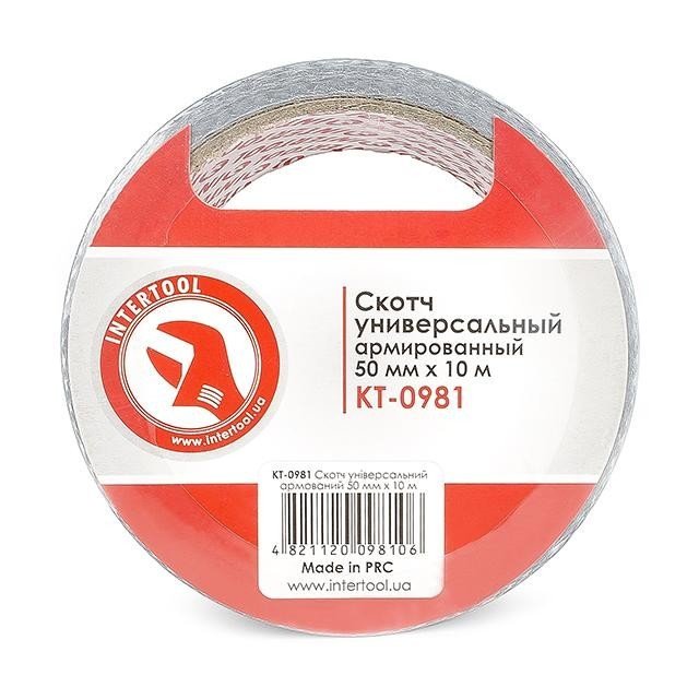 Скотч универсальный армированный Intertool 50мм*10 м (KT-0981)
