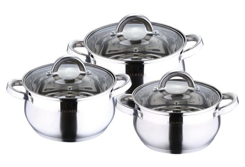 Набор кастрюль Wellberg 6 предметов (WB-1409)