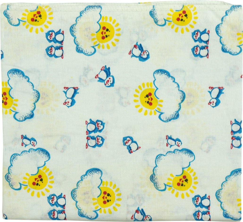 Пеленка Руно Хлопок 95x80 см Белая с пингвинами (24А_пінгвін)