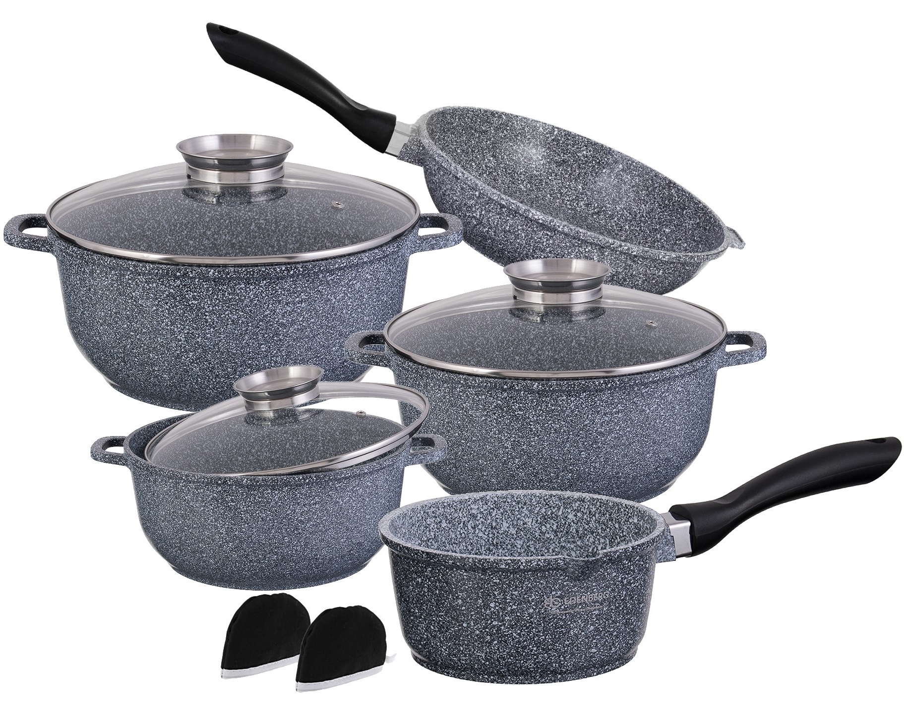 Набор посуды с мраморным покрытием Edenberg 10 предметов (EB-8012)