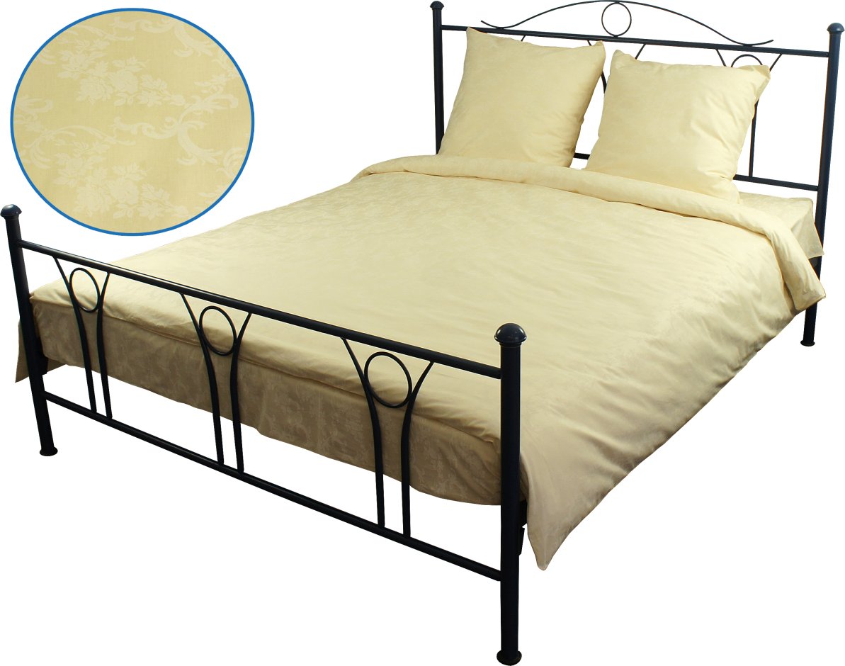 Комплект постельного белья Руно 220х240 см 4шт Евро Молочный с напылением (845.114Б_Молочний)