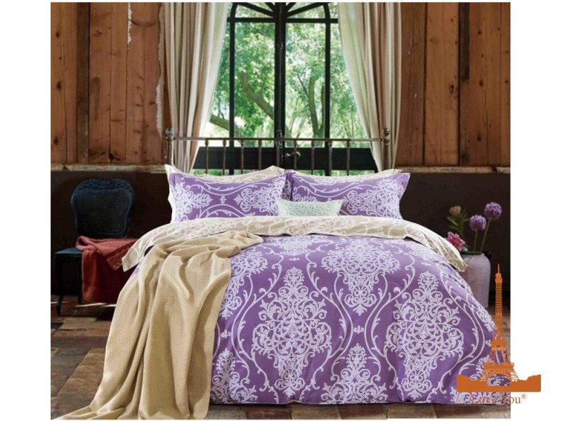 Комплект постельного белья Love you 220х230 см 4шт Евро Фиолетовый (Pattern 40)