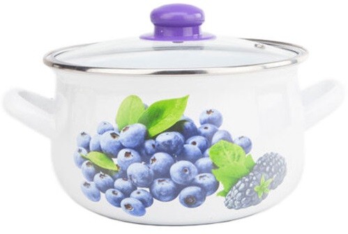 Кастрюля эмалированная Gusto Стигла чорниця 18 см 3.1 л (GT-T-118-B)