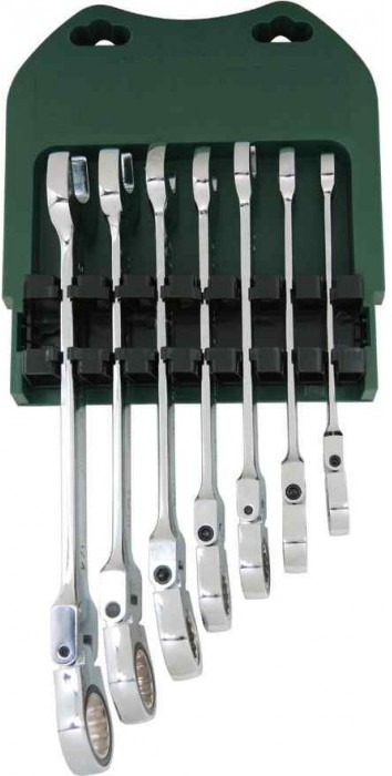 Набор ключей комбинированных трещоточных с карданом Jonnesway 7 шт (W66107S)