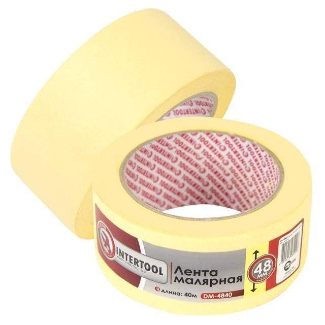 Лента малярная Intertool 48мм, 40м, желтая (DM-4840)
