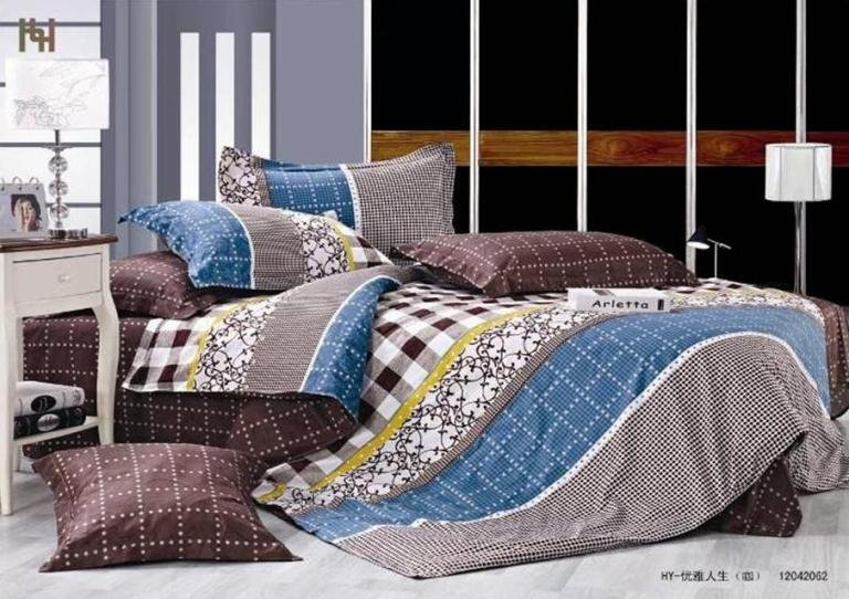 Комплект постельного белья Руно 143х215 см 4шт Полуторный Изумрудная полоса (1.137К_Изумрудная полос