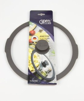 Крышка стеклянная Gipfel ANETTA 20 см с силиконовым ободом и ручкой (1040)