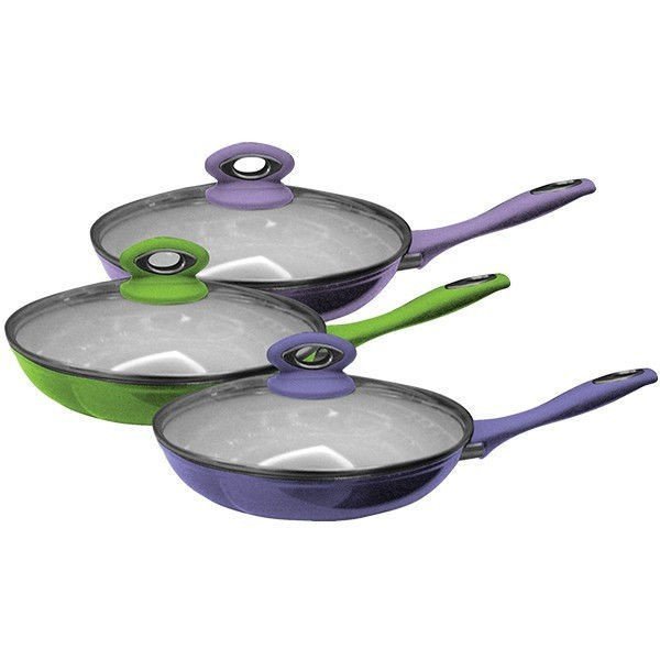 Сковорода Maestro Ceramic с крышкой 28 см фиолетовая (MR-1210-28)