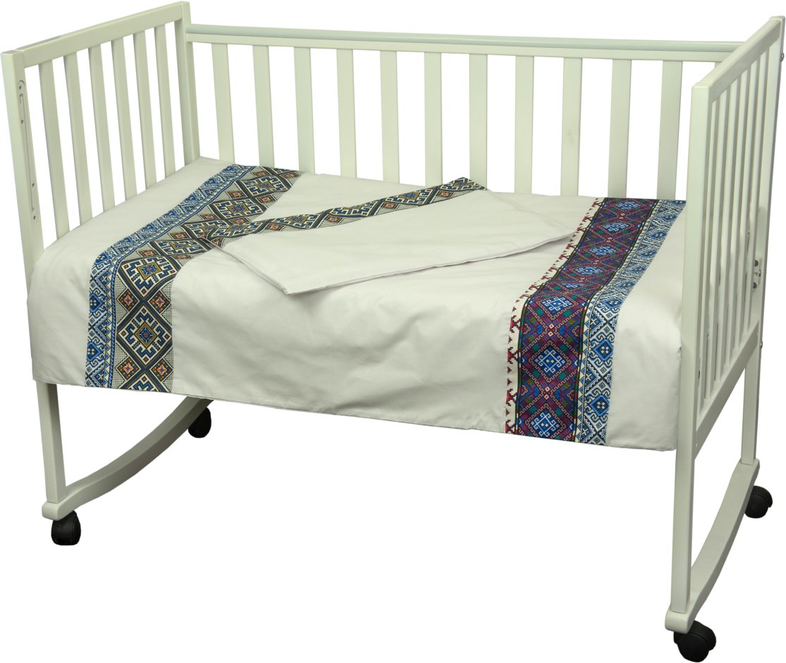 Комплект постельного белья Руно Славяночка 60х120 см 3шт Детский Голубая вышивка (932.02СУ_Блакитний