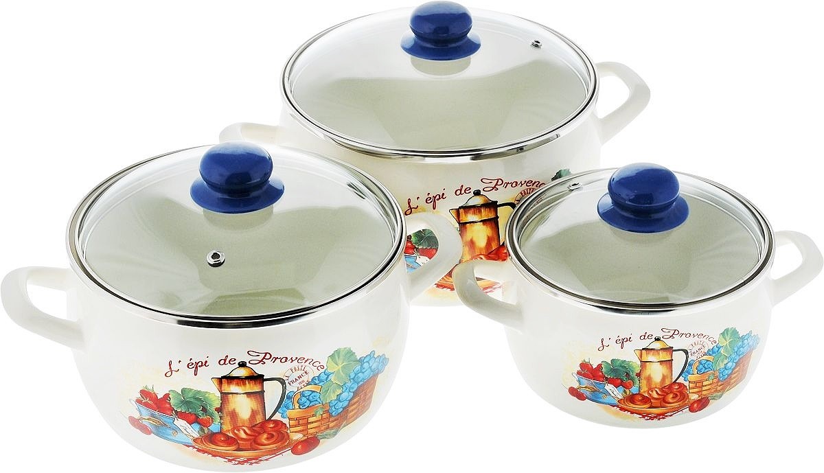 Набор эмалированных кастрюль Metrot Прованс  6 предметов 2617 (173295)