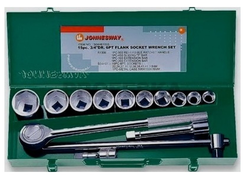 Набор торцевых головок Jonnesway 3/4"DR 22-50 мм 15 шт (S04H6115S)
