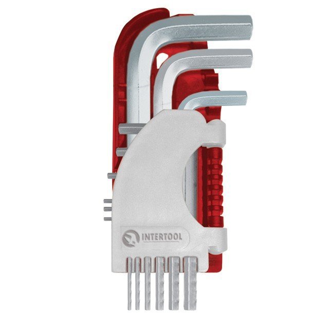 Набор Г-образных шестигранных ключей Intertool 9шт 1.5-10мм, S2, PROF (HT-1801)