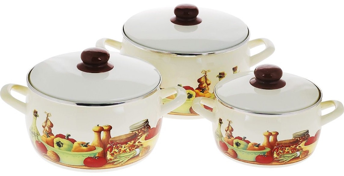 Набор эмалированных кастрюль Metrot Вилладжо 6 предметов 2363 (128755)