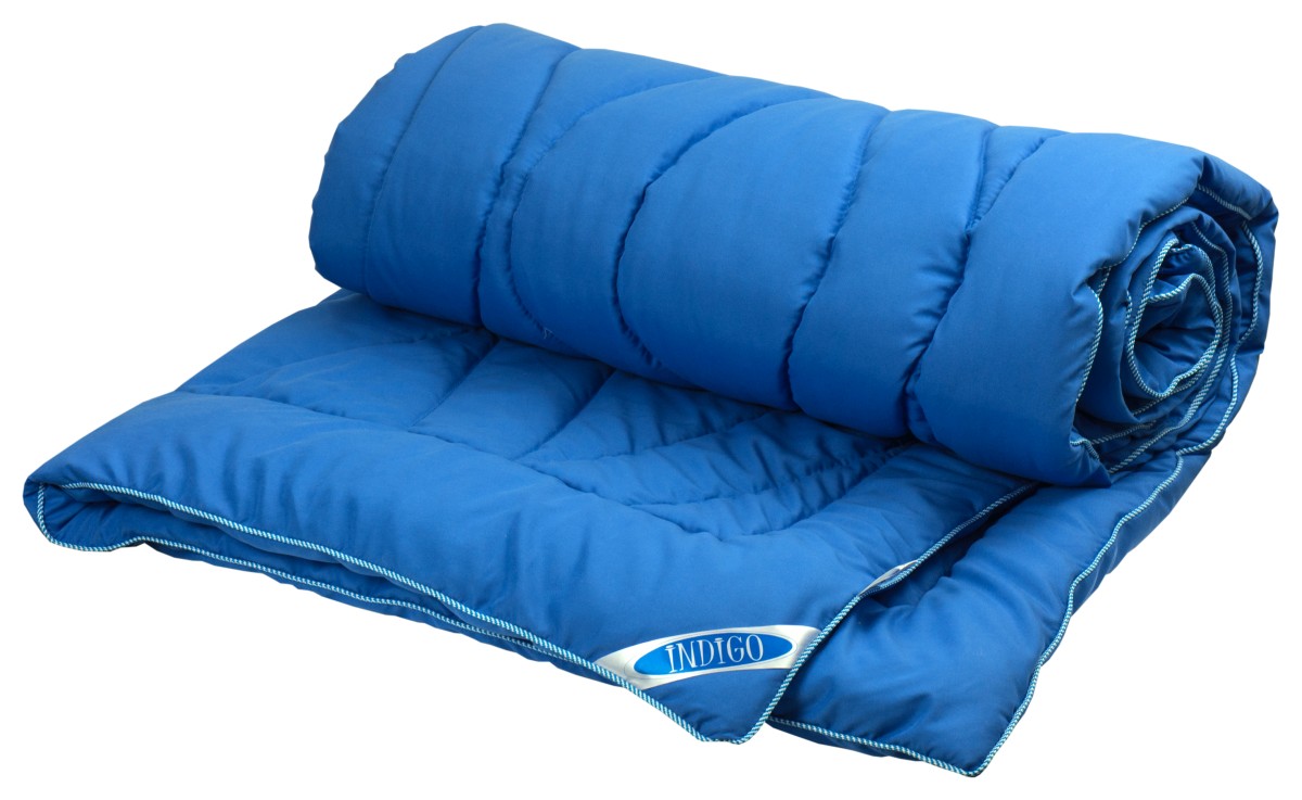 Одеяло Руно INDIGO Силикон 200x220 см Синее с сине-белым кантом (322.52INDIGO)