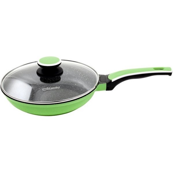 Сковорода Maestro Ceramic с крышкой 22 см зеленая (MR-1220-22)