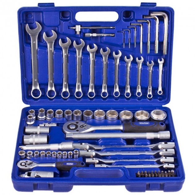 Универсальный набор инструмента Werker 1/4" & 1/2", 77 предметов 6 граней (UN-1077П)
