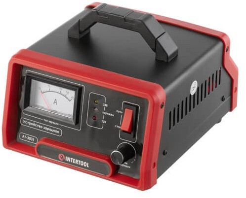 Устройство зарядное Intertool 12/24 В, 0-10 А, 6-150 Ач, с микропроцессором (AT-3031)