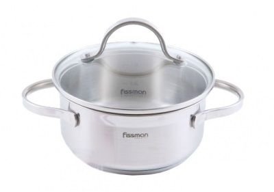 Кастрюля Fissman Luminosa 18x8.5 см/2.1 л со стеклянной крышкой (SS-5332.18)