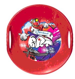 Санки-тарелка Alpen Ufo красные с принтом (991122)