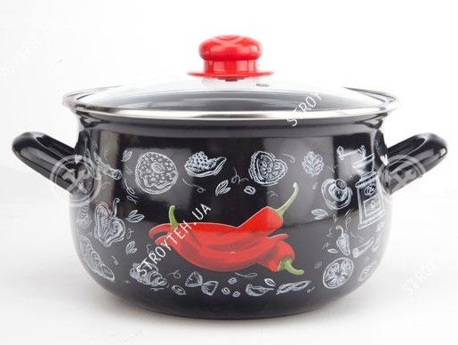 Кастрюля эмалированная Gusto Перчинка 20 см 4.0 л (GT-T-120-P)