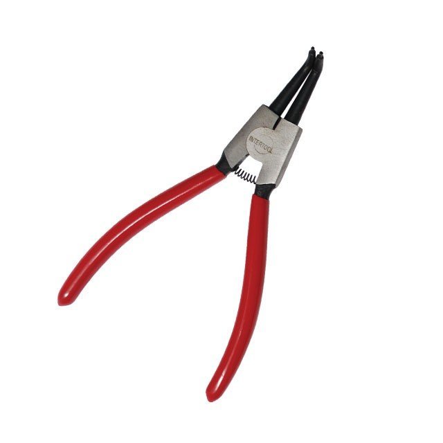 Щипцы для снятия стопорных колец изогнутые на разжим Intertool 180мм (HT-7014)