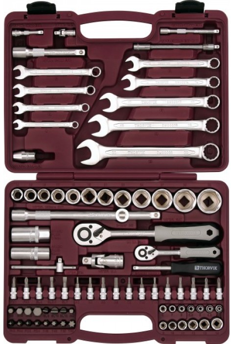 Набор инструмента универсальный Thorvik 1/4", 1/2"DR, 82 предмета (UTS0082)