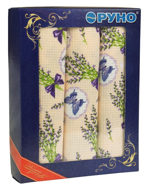 Набор вафельных полотенец Руно 45x80 см 5 шт (703.5_Лаванда рожева)