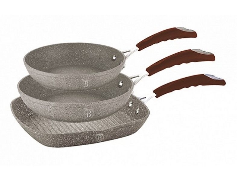 Набор сковород Berlinger Haus Beige Stone Touch Line 3 предмета (BH-1186)