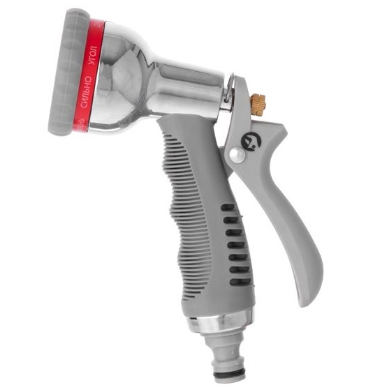 Пистолет-распылитель Intertool для полива хромированный 8-функций ABS, PP,TPR (GE-0004)