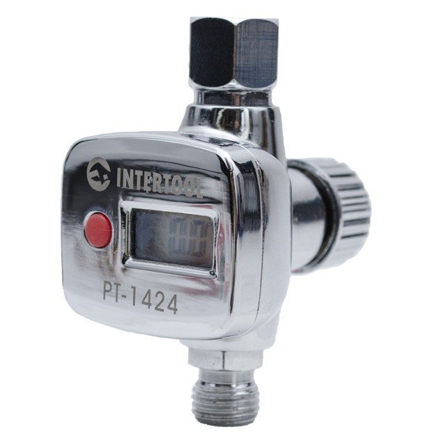 Регулятор давления Intertool с цифрововым манометром для пистолетов покрасочных 1/4" (PT-1424)