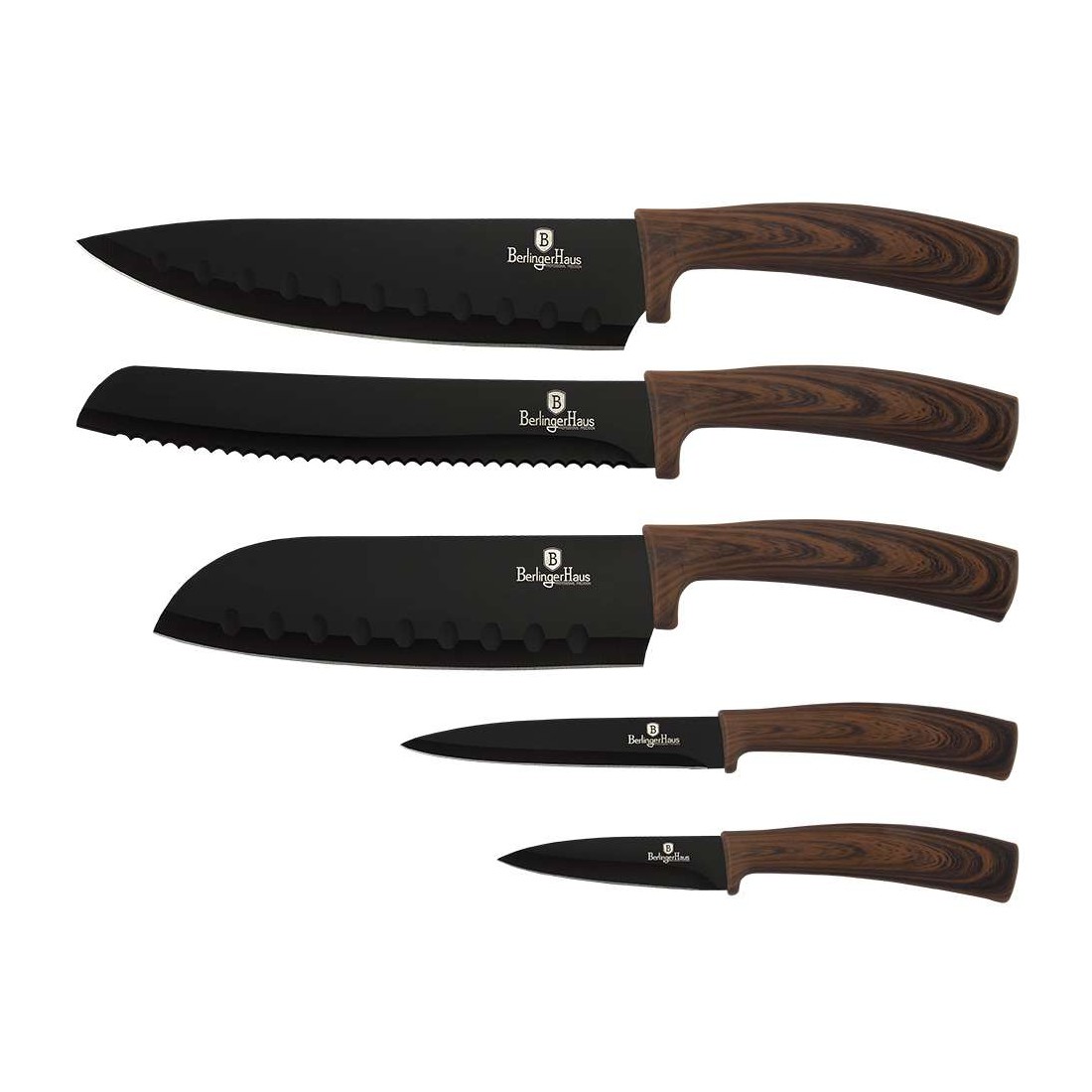 Набор ножей Berlinger Haus Forest Line 5 предметов алмазное покрытие (BH-2308)