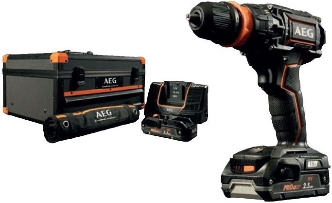 Шуруповерт ударный бесщеточный AEG 2 x Li-ion 18 В 2.5 Ач 60 Нм 13 мм в кейсе (BSB18CBLLELI-252X)