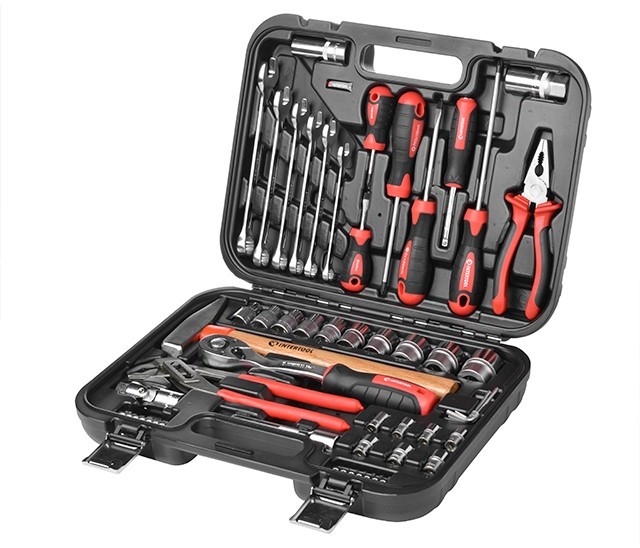 Набор инструментов Intertool 1/2" & 1/4" 56 едениц Cr-V (ET-8056)