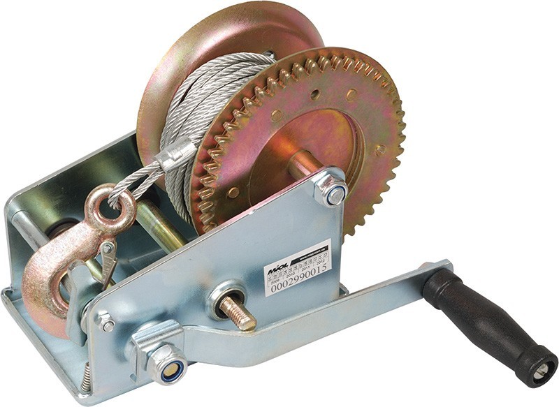 Лебедка ручная Miol 900 кг 2000 lbs стальной трос (80-460)