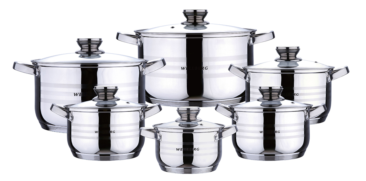 Набор кастрюль Wellberg 12 предметов (WB-02118)