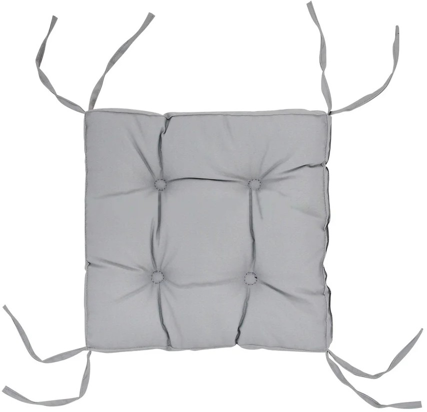 Подушка на стул DOTINEM COLOR серая 40х40 (борт 5см)  (213109-3)