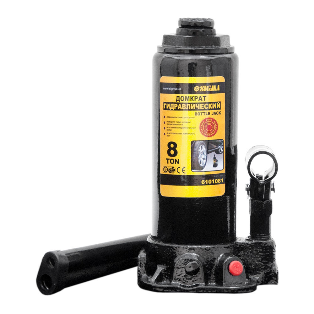 Домкрат гидравлический бутылочный Sigma 8т H 230-457мм (6101081)
